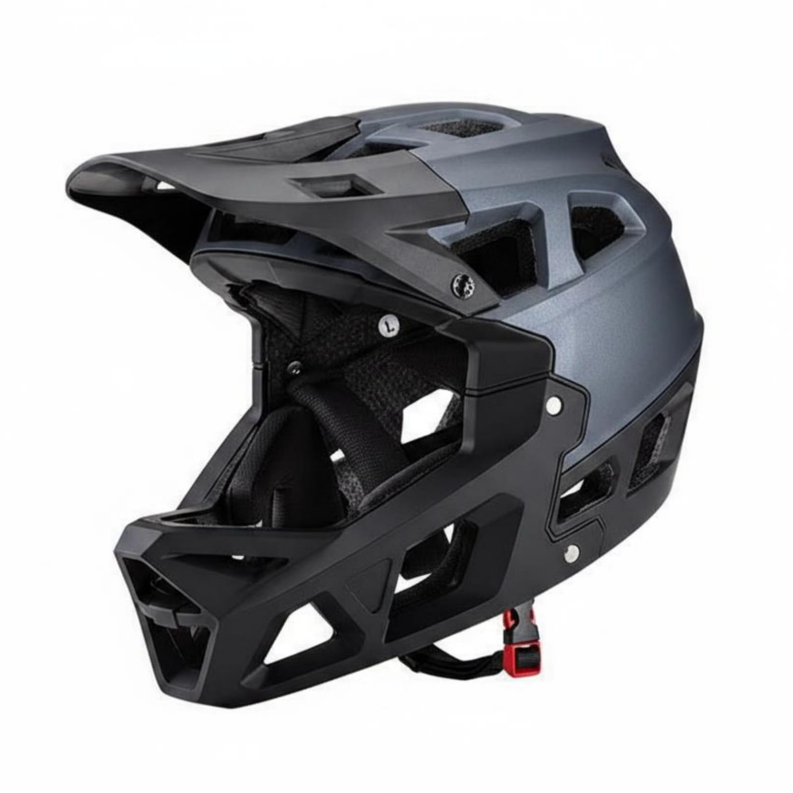 YIJU Capacete de ciclismo adulto, capacete para mountain bike, capacete para trilhas downhill, proteção para o queixo, 31 aberturas de ventilação, material, Preto Titânio, M 55-58CM