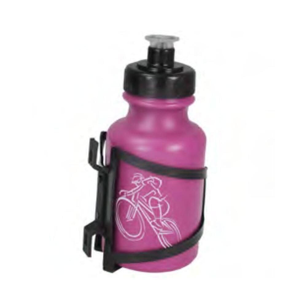 Garrafa de Ciclismo Infantil, 300ml, Rosa | com Suporte