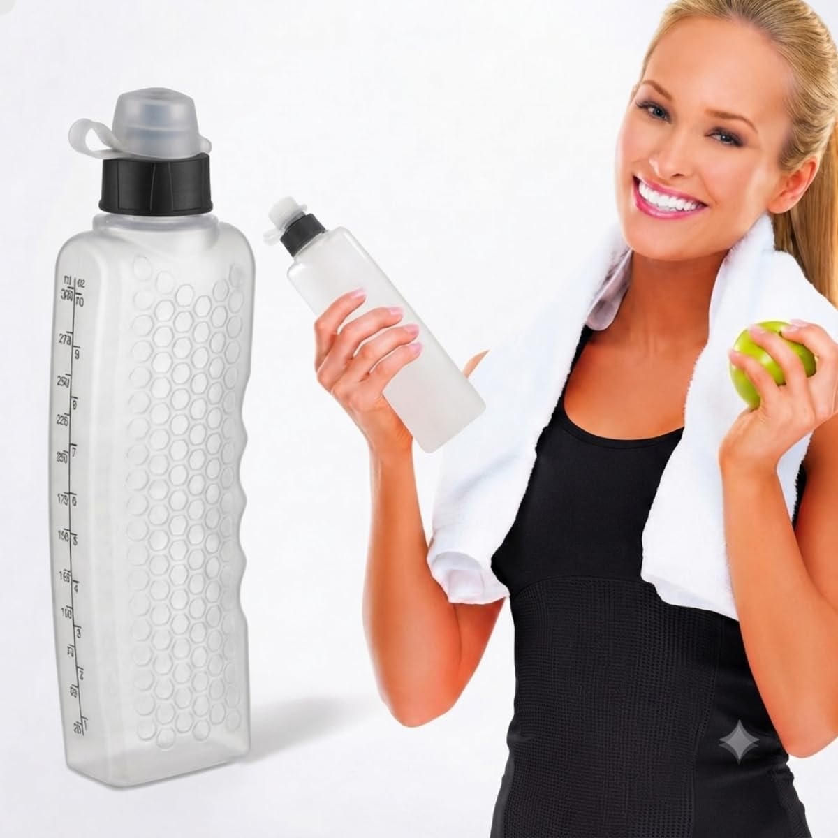 Garrafa Squeeze Esportiva Curvada Oval Ergonômica 300ml Corrida Bike Run Running Ciclismo Bico Anti Vazamento Tampa Proteção Sujeiras Hidratação Reutilizável Livre de Bpa Leve Compacta Federal's Store