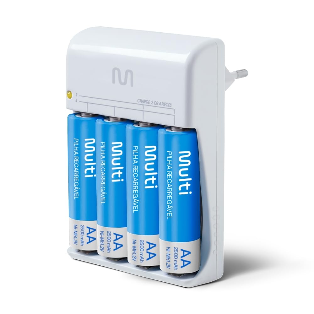 Multilaser Carregador de Pilhas Multi AA/AAA Bivolt Pilhas Incluidas - CB054