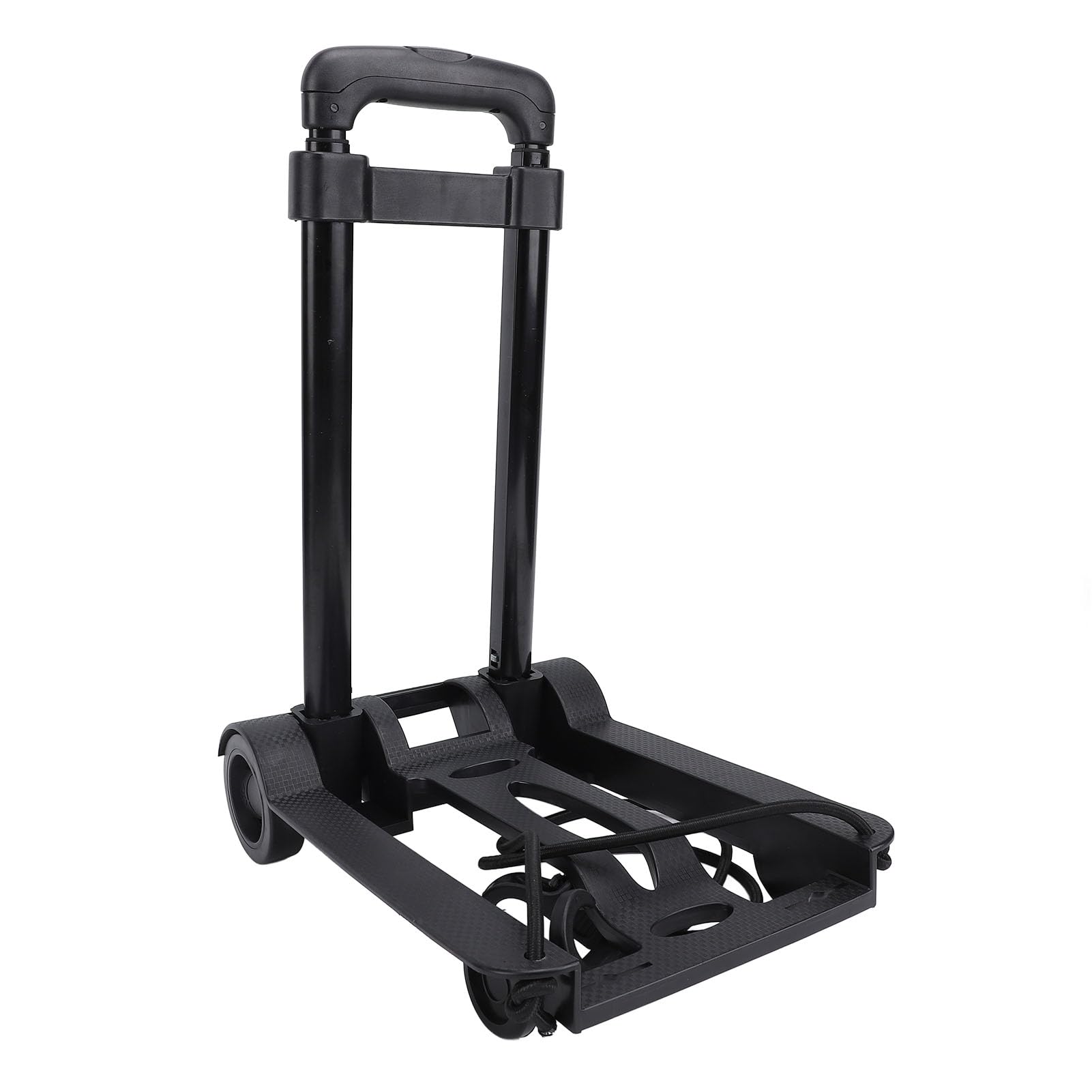 Carrinho de Mão Dobrável com Plataforma Utilitário Profissional, Preto, 4 Rodas, 30 kg, Ferro e PP, 45x23cm, 1,3kg