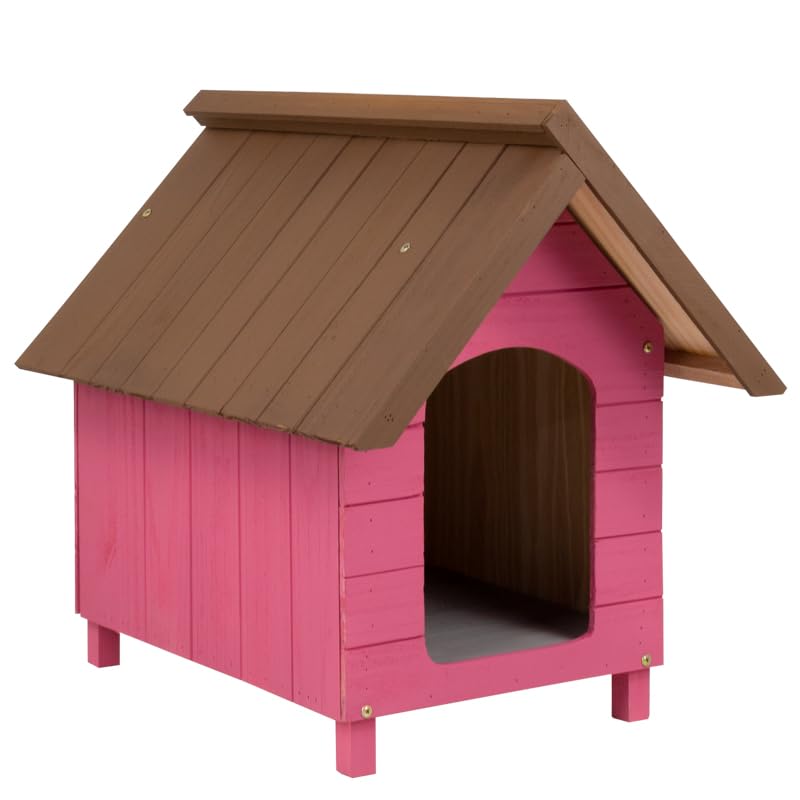 Beethoven Agropet Casa Casinha De Cachorro em Madeira Pintada Grande N4 Cor Rosa
