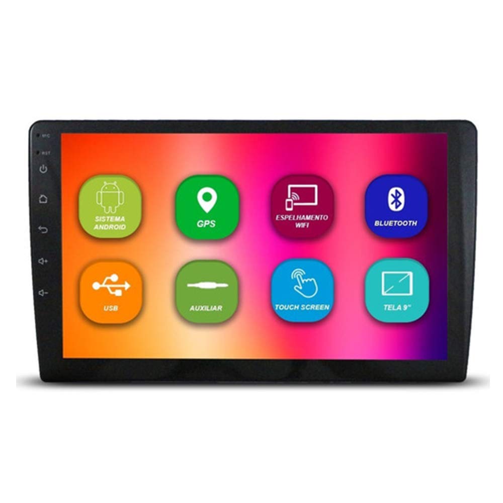 Central Multimídia Voolt tela de 9" MP10 com Espelhamento/Wifi/GPS/Bluetooth/USB - CM9116