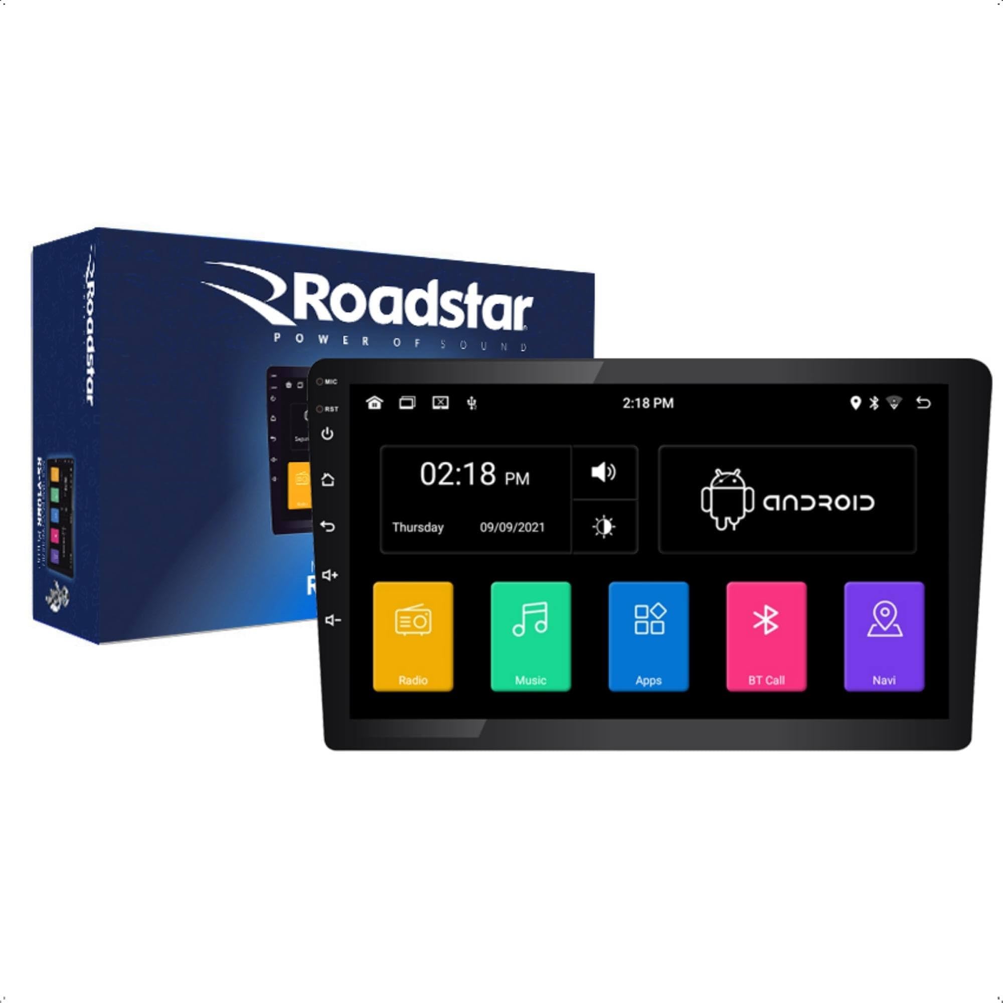 Central Multimídia Som Automotivo Roadstar Android 2 Din 9 Pol Full Touch Bluetooth USB WIFI GPS - RS910BR