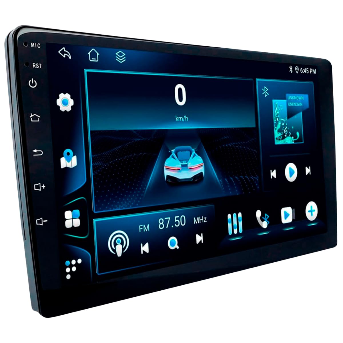 CENTRAL MULTIMÍDIA OCTA-CORE ANDROID 13, TELA 9" FULL TOUCH, SLIM, 4/64GB, FM, USB, SD, AUX, BLUETOOTH, DSP, ESPELHA ANDROID E IOS, CARPLAY E ANDROID AUTO, CONECTIVIDADE COM OU SEM FIO