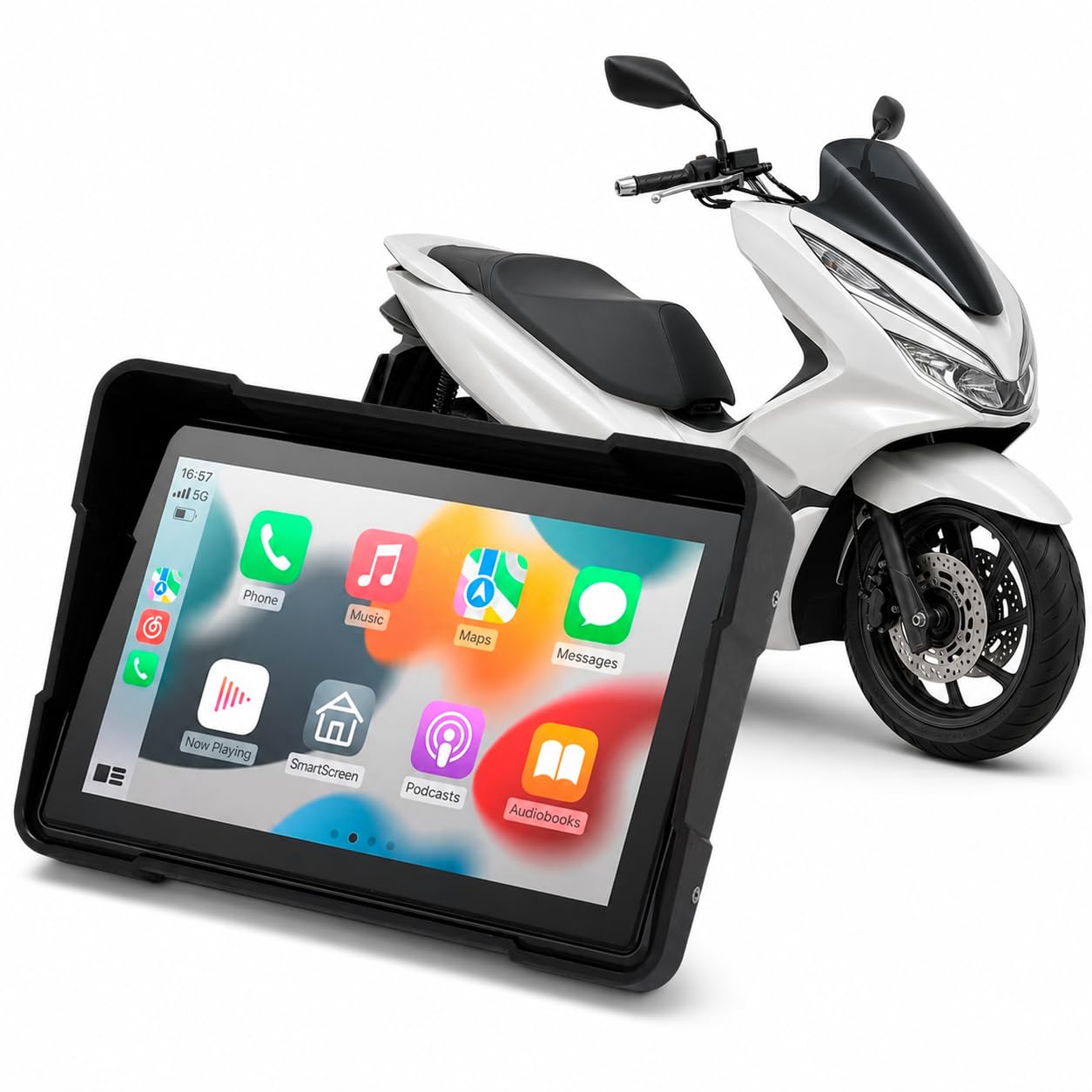 Central Multimídia para Honda PCX 160 5 Polegadas CarPlay Android Auto Bluetooth Sem Fio IP67