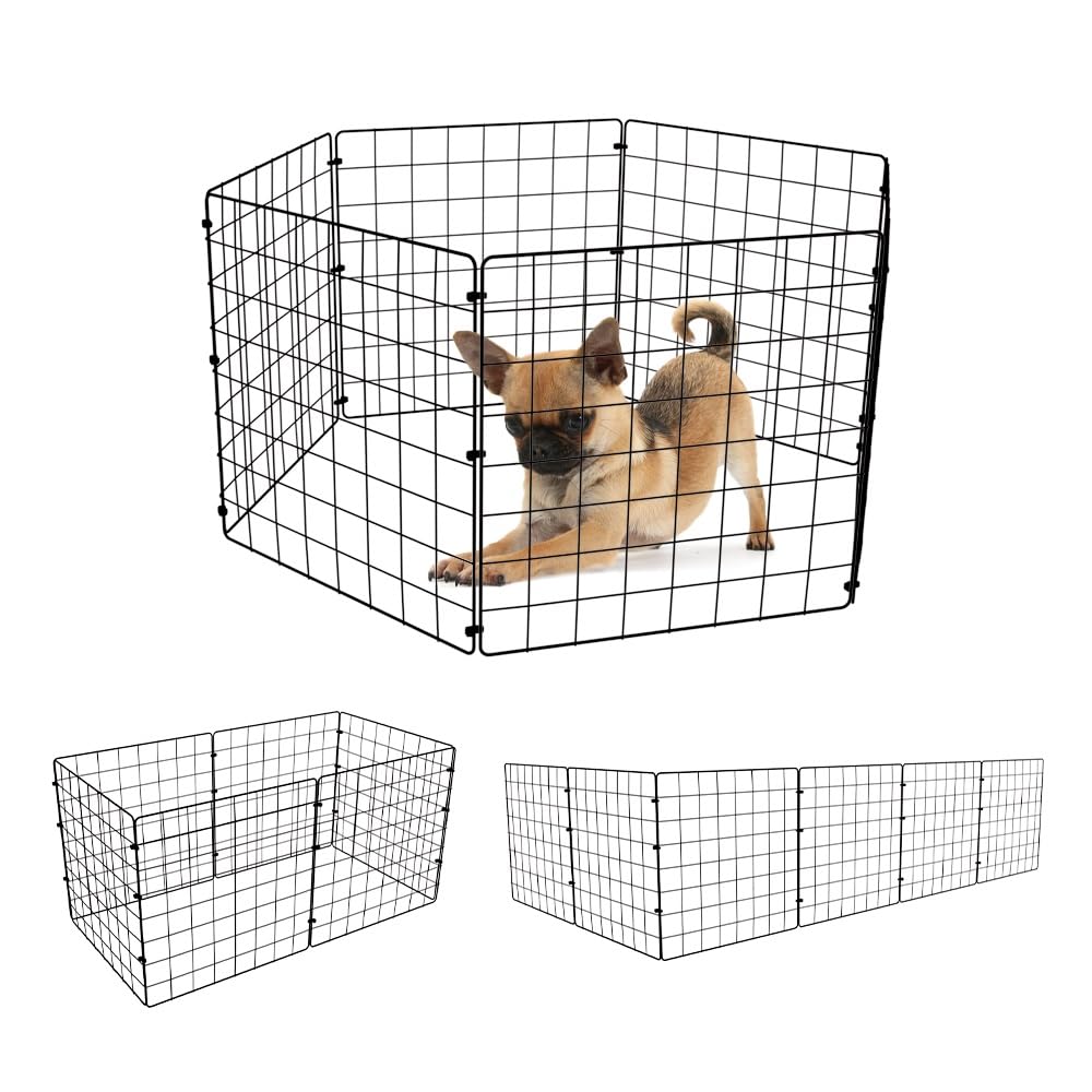 Cercado Pet Cercadinho Grade para Cachorro 6 Telas Móvel no Tamanho 40 x 40 cm de Altura Dobrável (Branco)