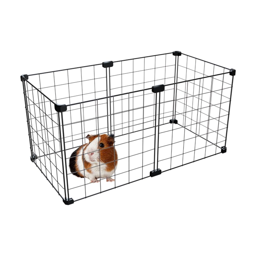 Cercado Pet para Porquinho da Índia 30x60cm com 30cm Altura Simples Tela Aramada Malha de 5cm (Preto)
