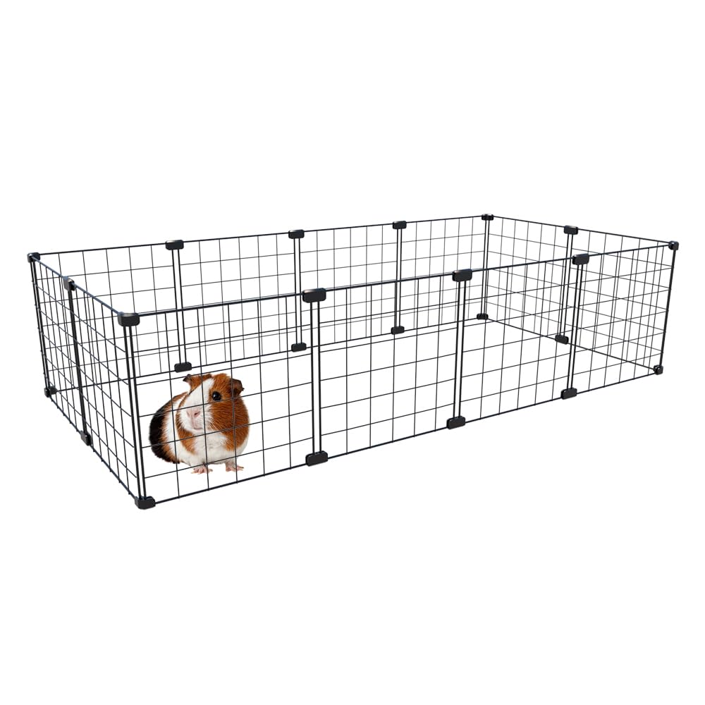 Cercado Pet para Porquinho da Índia 60x120cm com 30cm Altura Simples Tela Aramada Malha de 5cm (Branco)