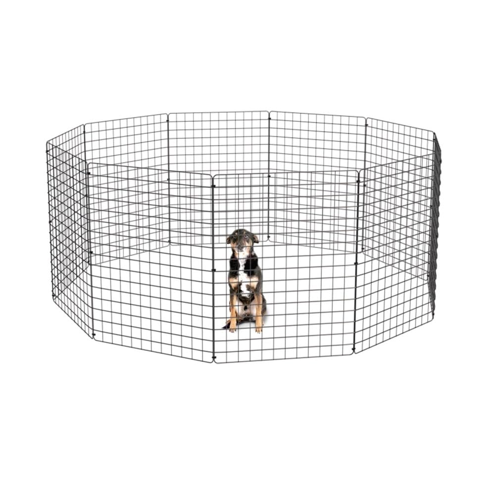 Cercado Móvel Pet Grande Dobrável para Cachorros Pequeno e Médio Porte Coelho 80cm Altura Cercadinho Articulado Portátil (PRETO, 10 TELAS)