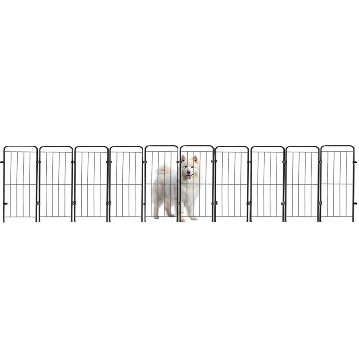 Cercado Grade 359x70cm 10 Módulos Segurança Pet Cães Cachorro Preto | Dobrável
