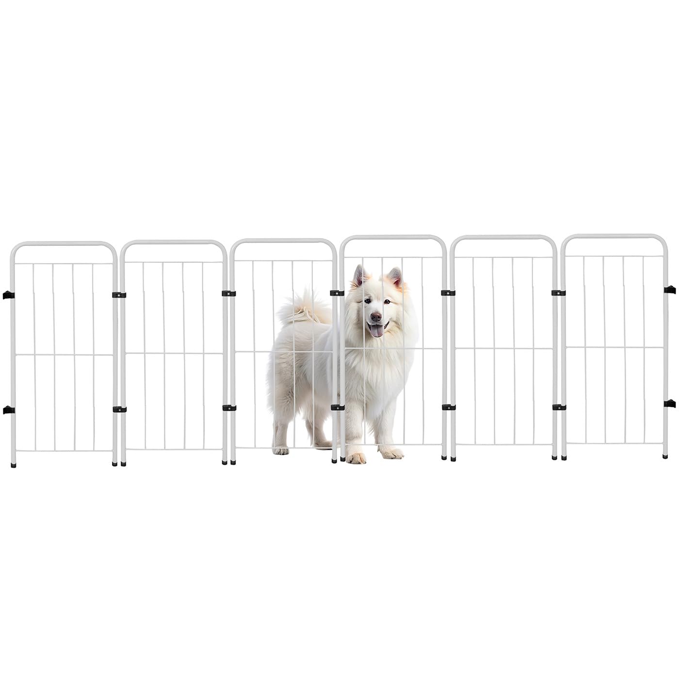 Cercado Grade 217x70cm 06 Módulos Segurança Pet Cães Cachorro Branco | Dobrável
