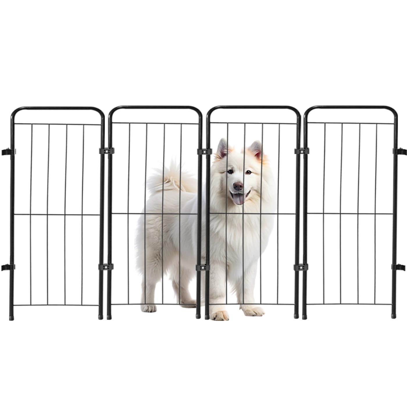 Cercado Grade 146x70cm 04 Módulos Segurança Pet Cães Cachorro Preto | Dobrável
