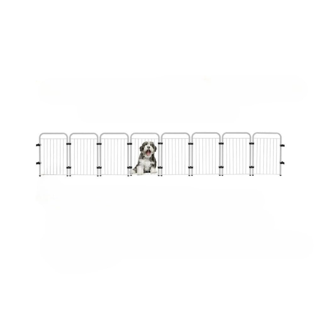 Cercado Pet Dobrável em Aço para Cães(Branco,8 Módulos)