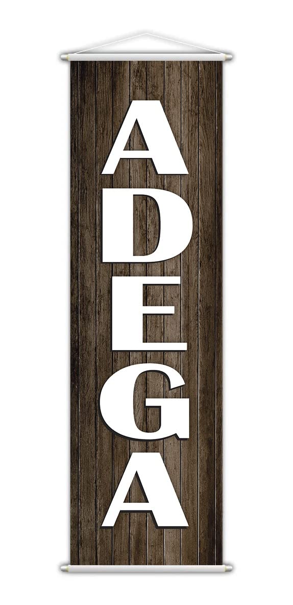 Banner Adega Cerveja Bebidas Madeira Serviço Lona 100x30cm