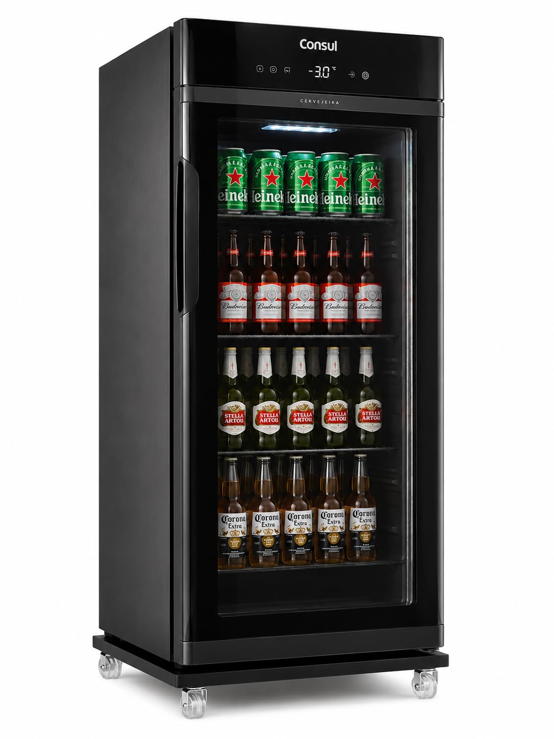 Suporte Movimentador Para Cervejeira Com Rodas De Silicone Anti-Ríscos - 48x48x6,5cm