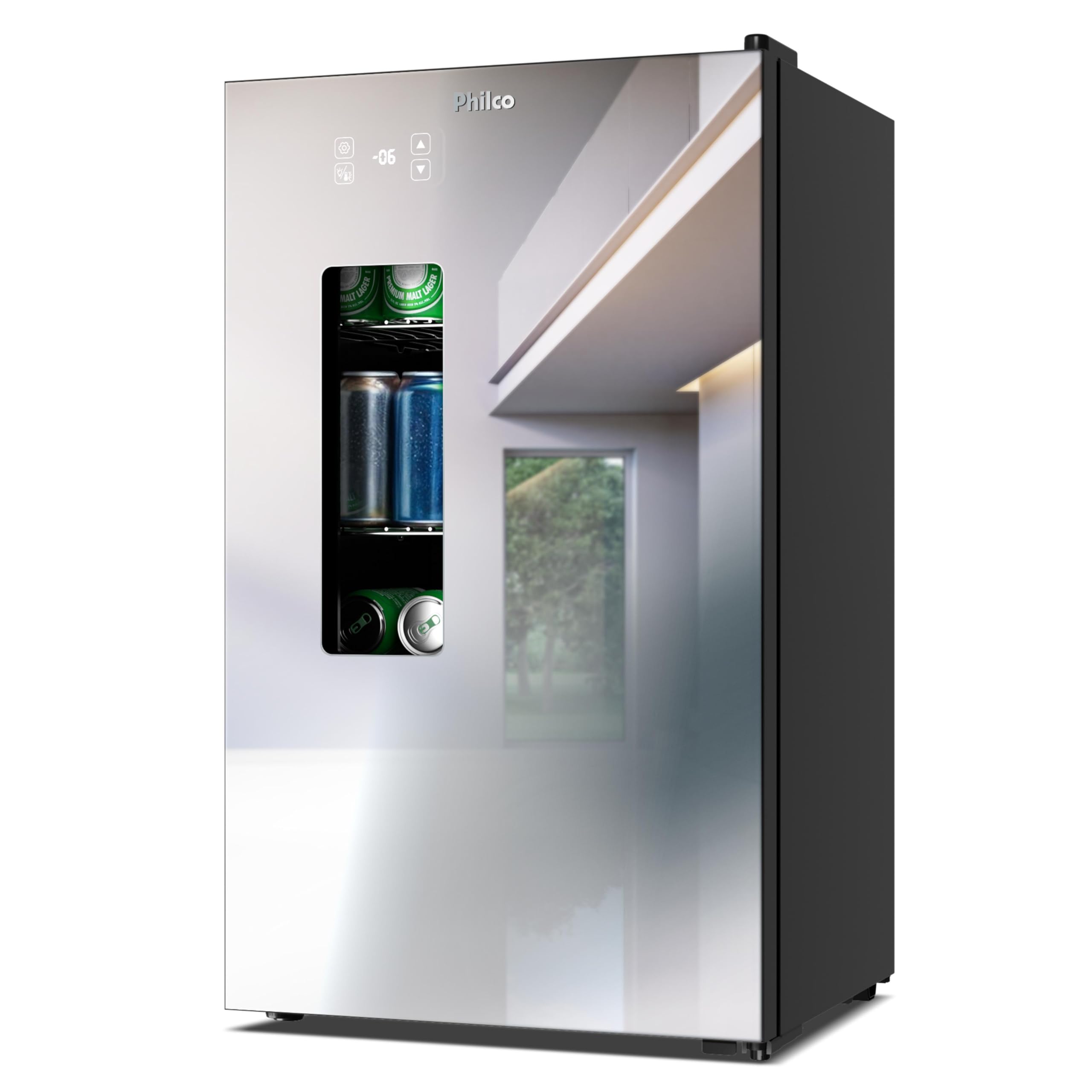 Cervejeira Philco 100L Display Digital Porta de Vidro Iluminação LED Degelo Automático PCV10A 220V