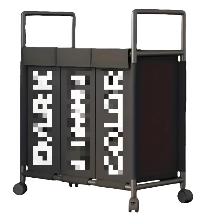 Cesto de roupa suja de 3 compartimentos com rodas, organizador de roupas, cesta de armazenamento de divisória(ALEATORIO)
