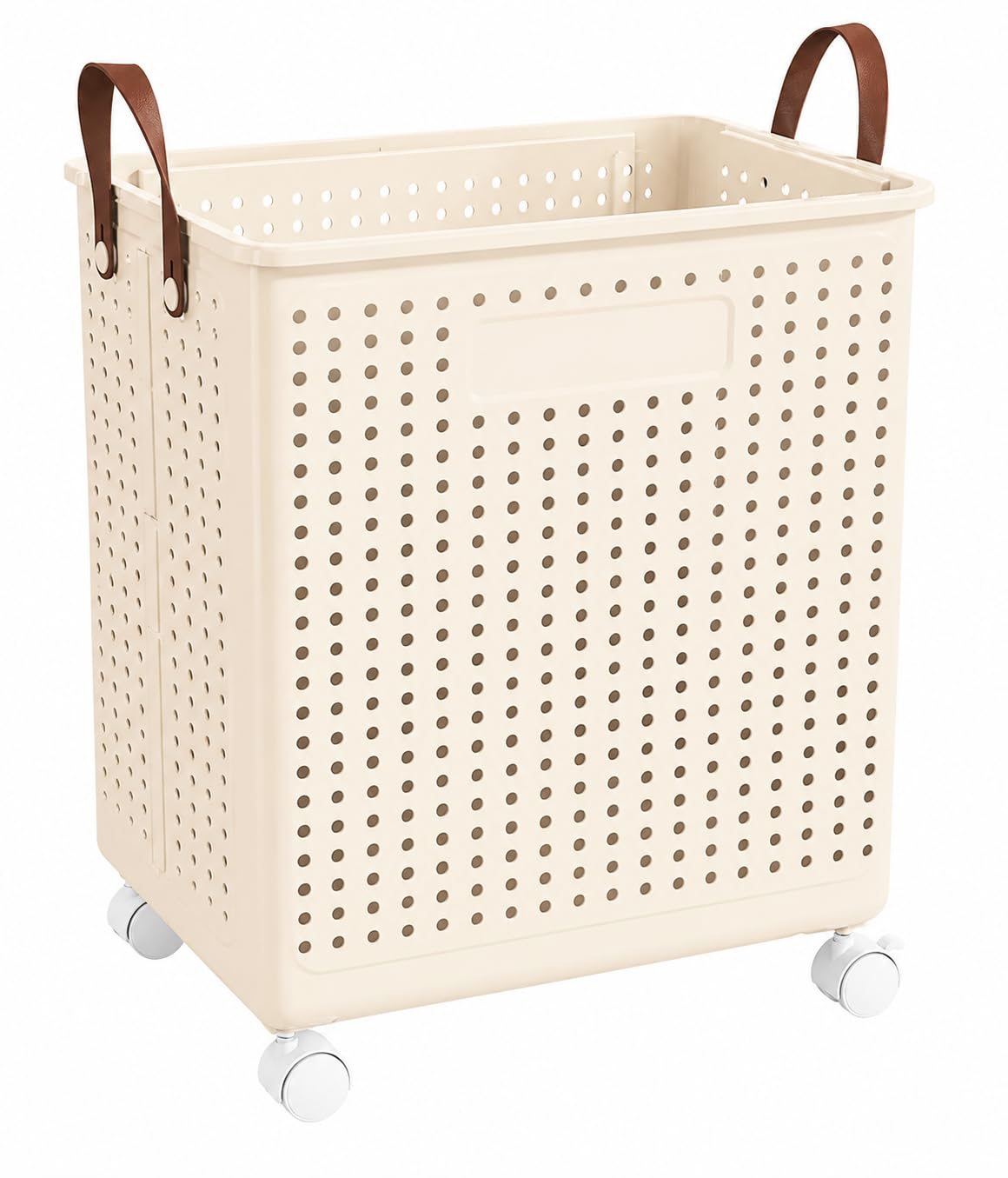Cesto de Roupa Creme, Dobrável com Rodas 360°, 70L, Ventilado e Resistente | Cor creme elegante que combina com qualquer ambiente. Dobra fácil, economiza espaço e facilita a organização no dia a dia.