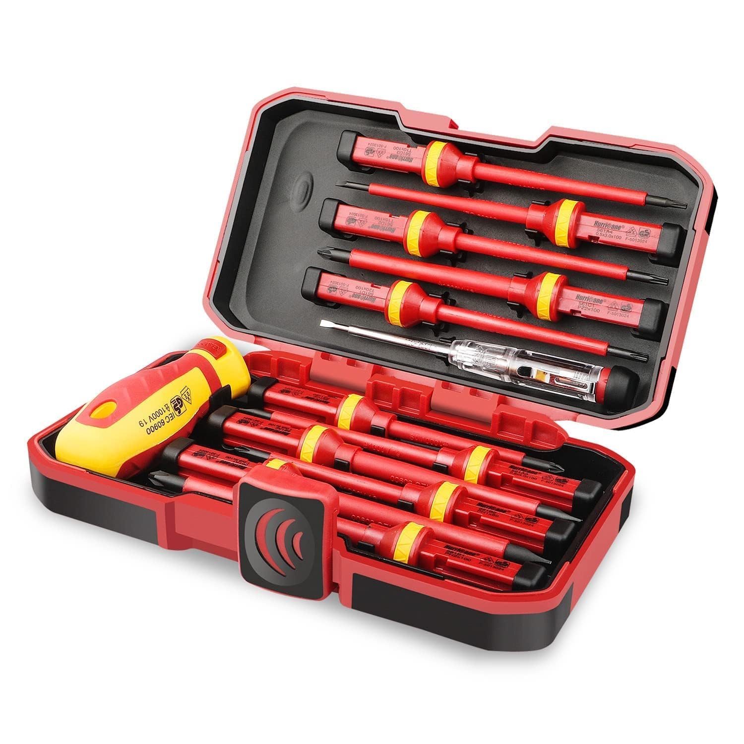 Conjunto de chaves de fenda de eletricista HURRICANE isoladas de 1000 V, chave de fenda Torx, chave Pozidriv, multifuncional profissional premium com 13 peças CR-V