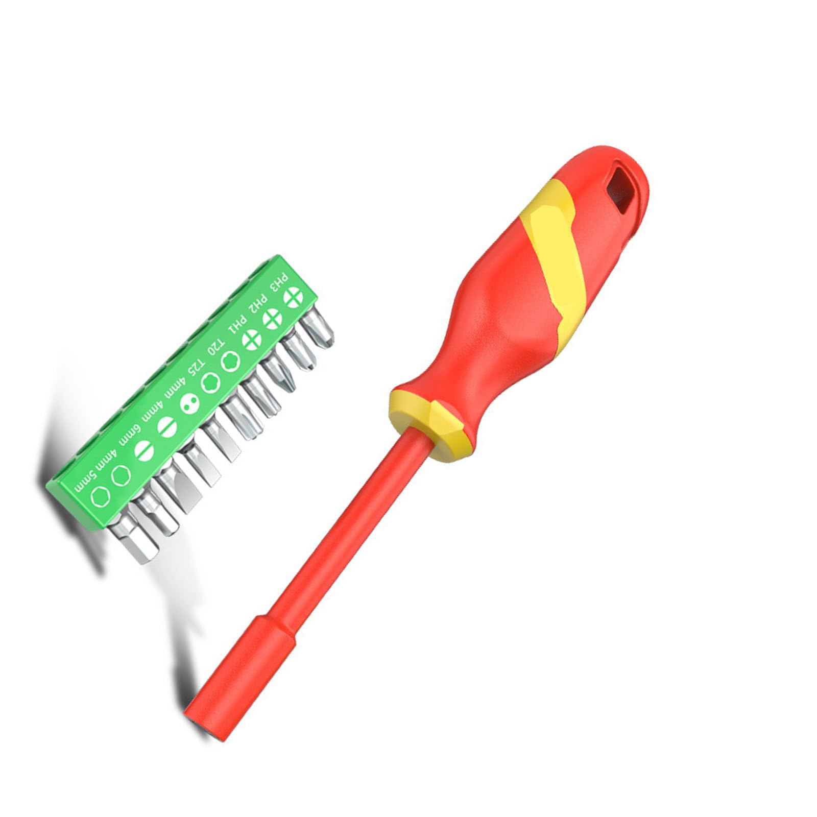 Cabeça de chave de fenda isolada com estrutura de aço, adequada para uso profissional, reparo técnico, brocas de chave de fenda isoladas essenciais