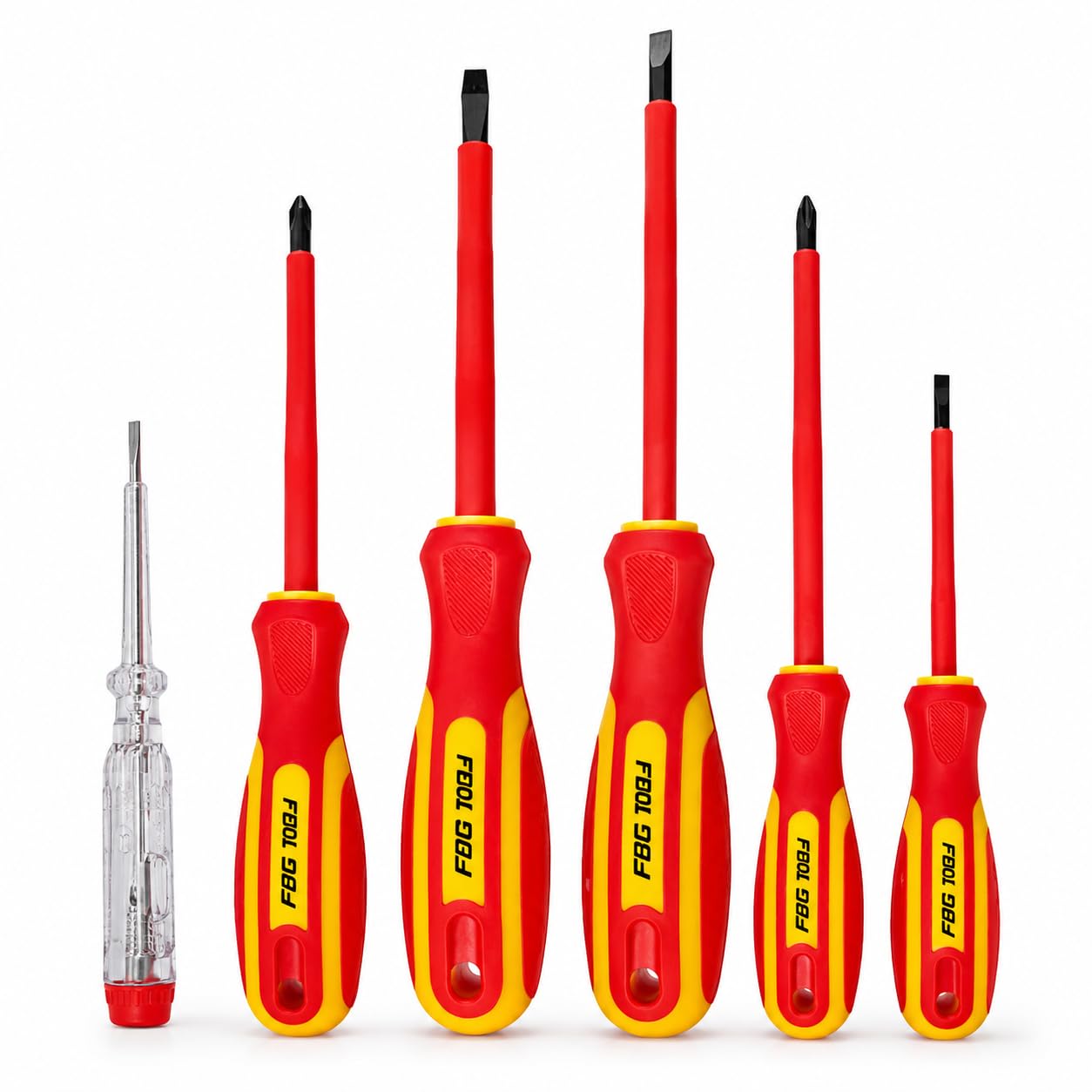 Jogo Kit Chave Fenda Phillips Isolada Testador Tensao Eletricista - 6 Pcs