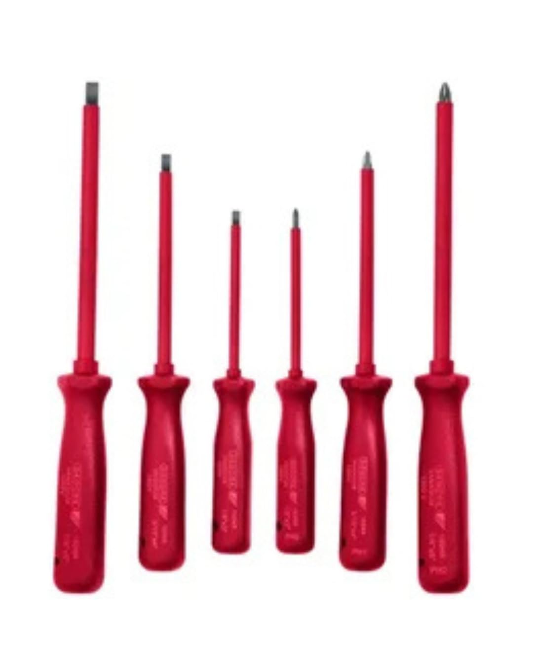 Gedore Jogo de Chaves de Fenda e Phillips Isoladas 1000V, 6 Peças, Aço Vanadium, Cabo Ergonômico, Profissional NR10, 150-160NR