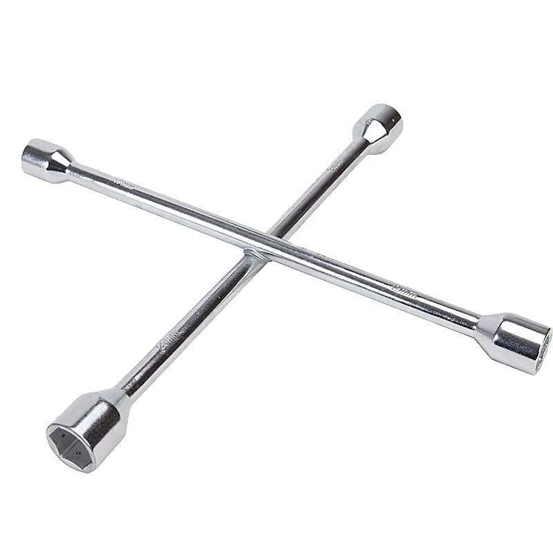 Chave De Roda Tipo Cruz 17-19mm 21-23mm Profissional 4 Bocas | Kit automotivo com triângulo refletivo 45cm e chave de roda cruz resistente para emergências.