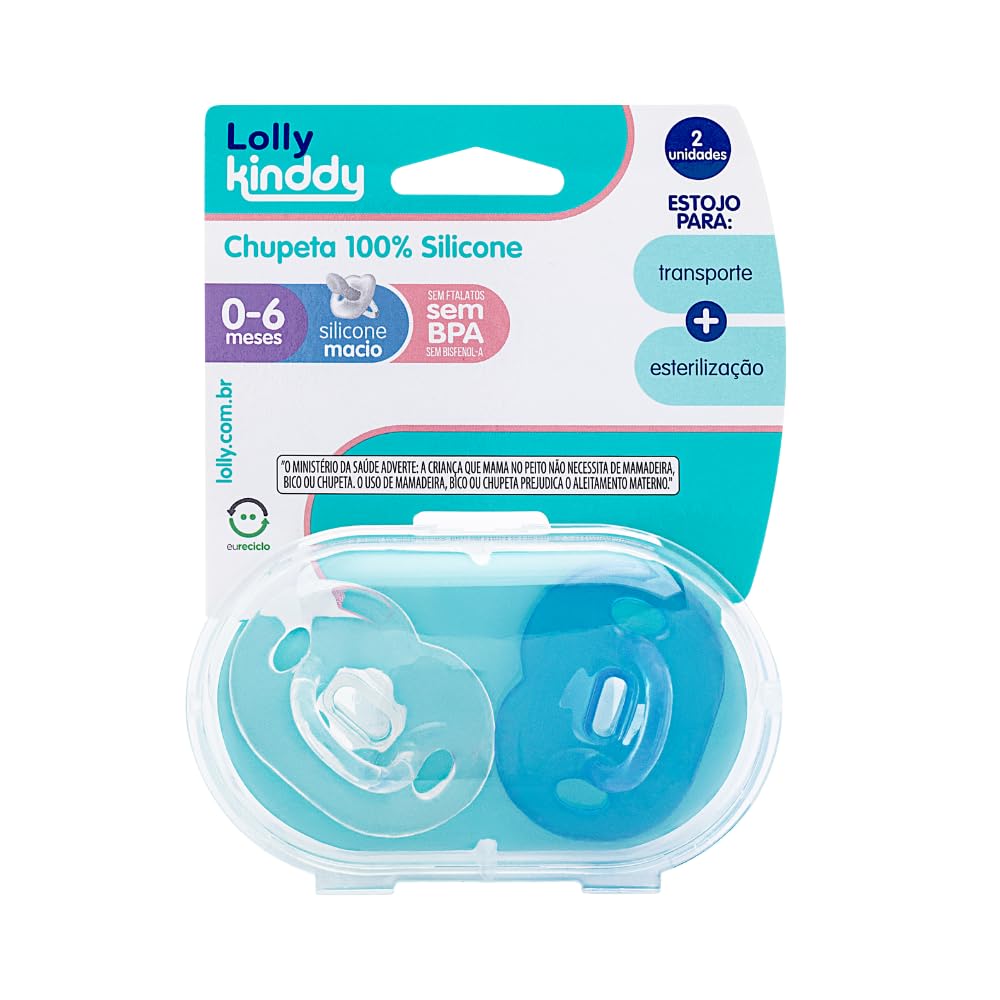 LOLLY BABY PRODUTOS INFANTIS LTDA Foto Zoom da i ZKMAGIC Lolly Conjunto De Chupetas De Silicone 2 Peças Azul 0+ Meses
