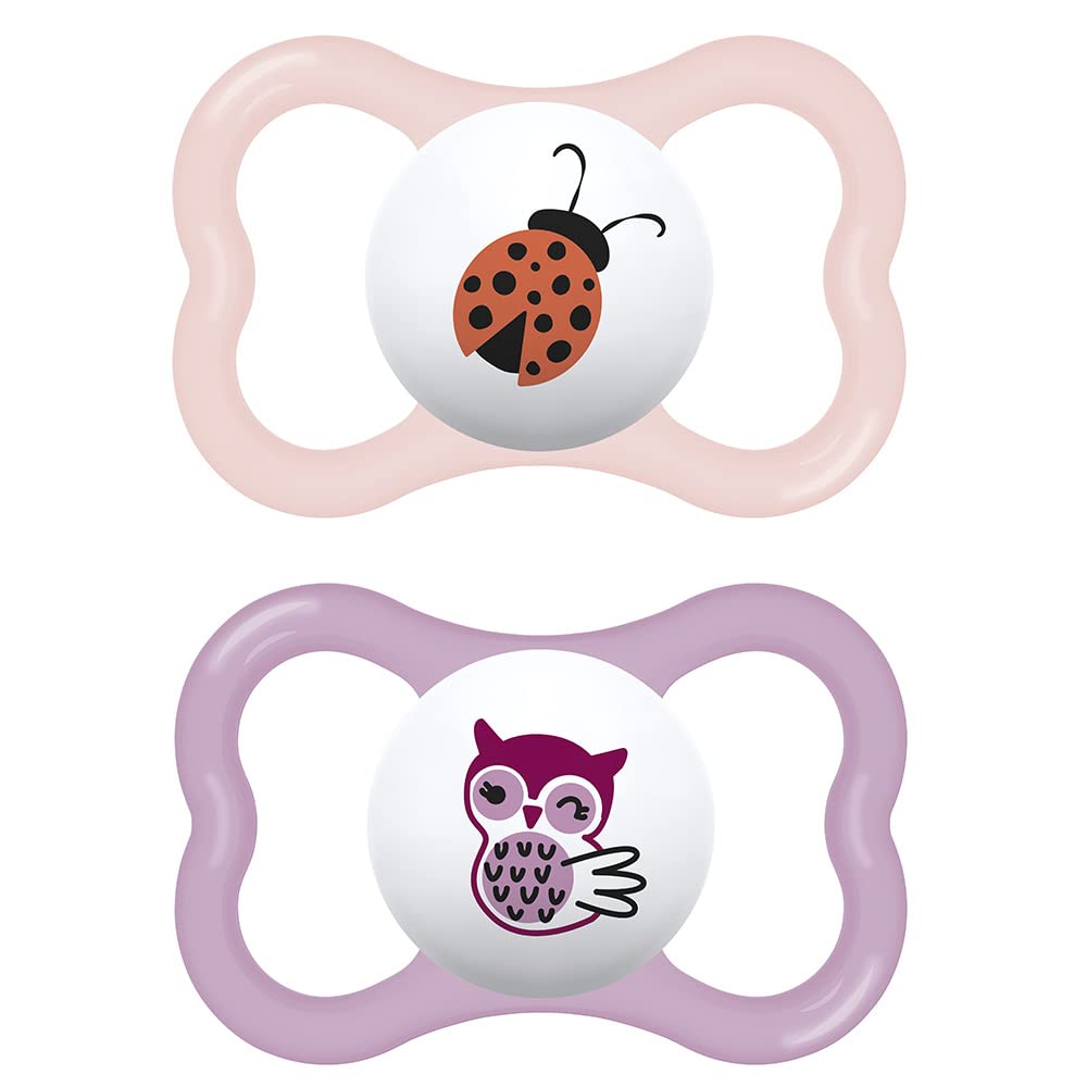 MAM Baby Kit com 2 Chupetas Supreme Com Bico Extrafino de Silicone SkinSoft para Crianças 6+ Meses Com Caixa Esterilizadora, Rosa