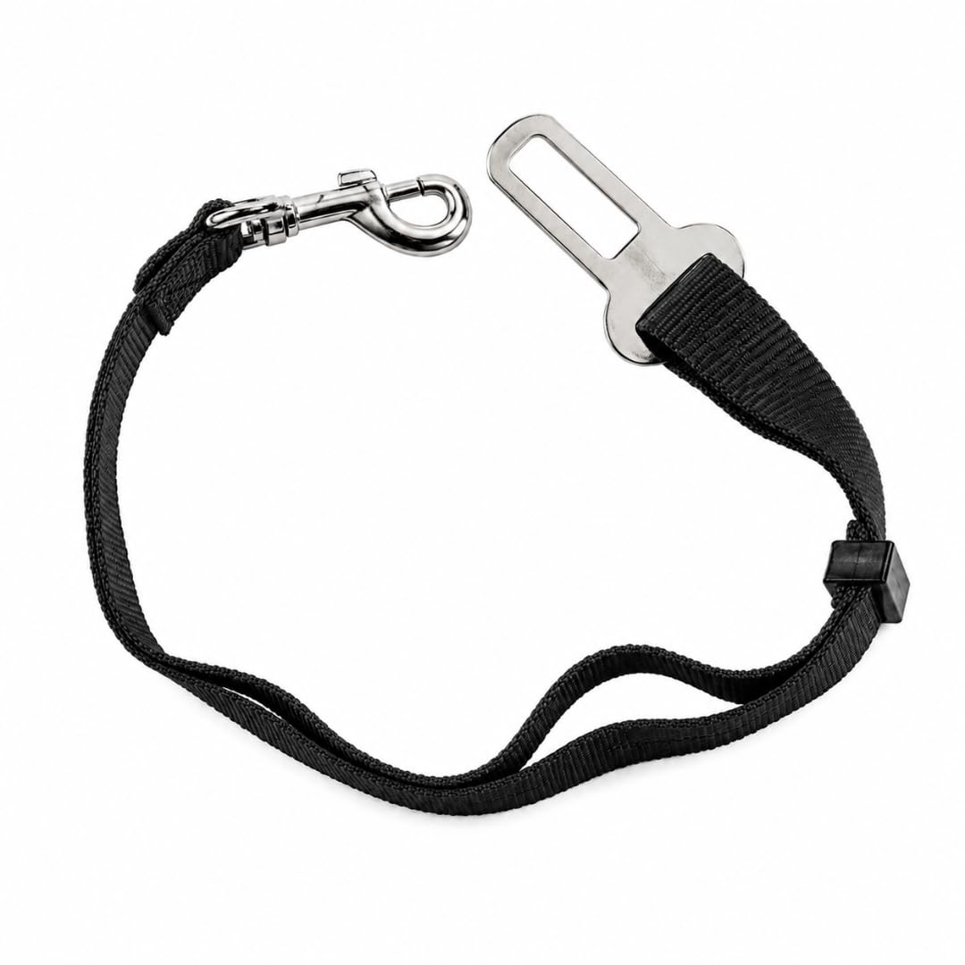 Adaptador de Cinto de Segurança para Pet em Nylon com Mosquetão Metálico Cor Sortida