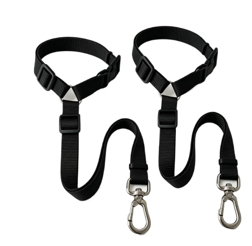 Cinto de Segurança Pet para Carro Ajustável 45-70cm - Guia Veicular para Cães de Todos os Portes - cinto segurança pet Uso em Viagens e Deslocamentos Urbanos(PRETO,2 UNIDADES)