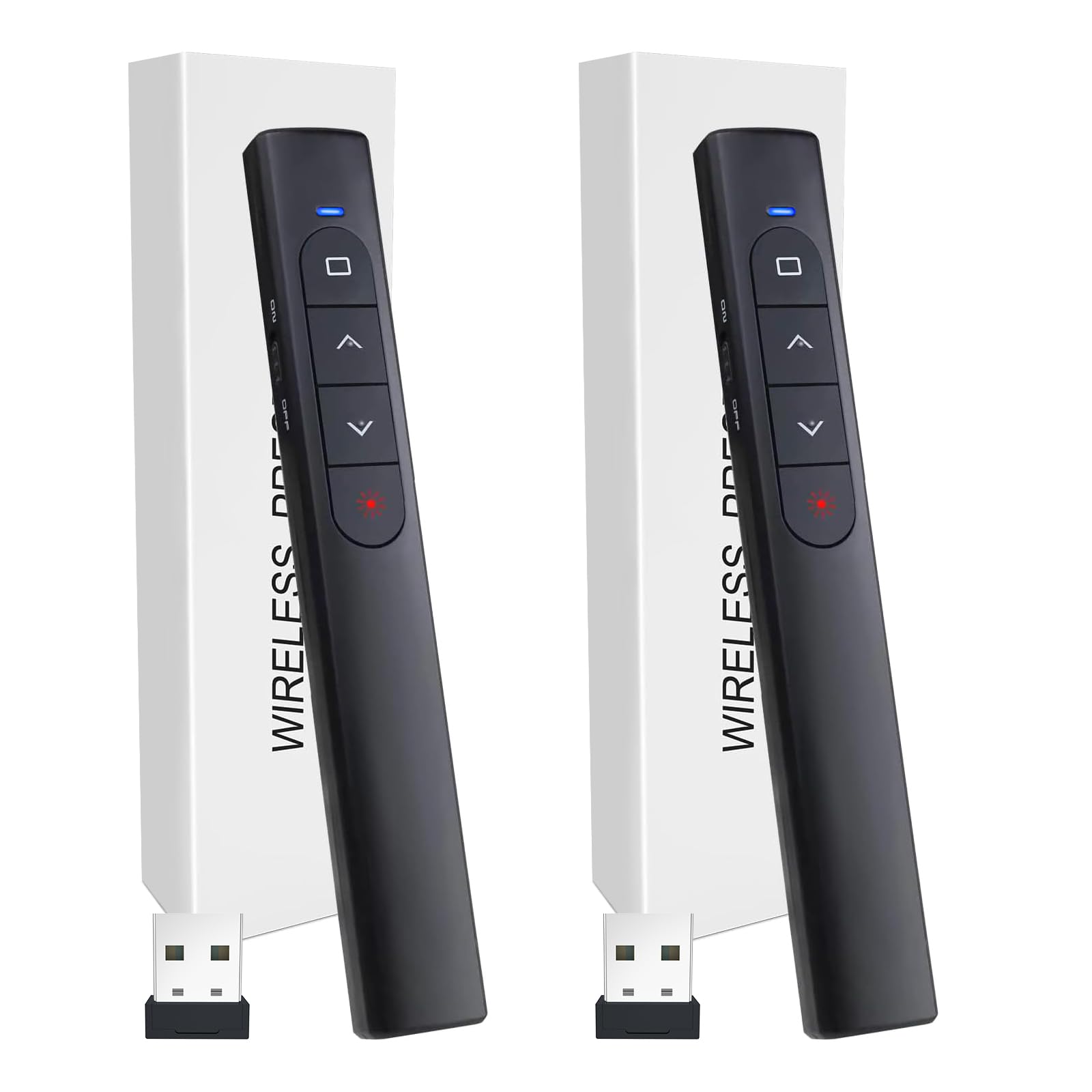 (2 unidades) Controle remoto de apresentador sem fio, clicker de apresentação com hiperlink e controle remoto de volume, PowerPoint Office Presentation Clicker para Keynote/PPT/Mac/PC/Laptop