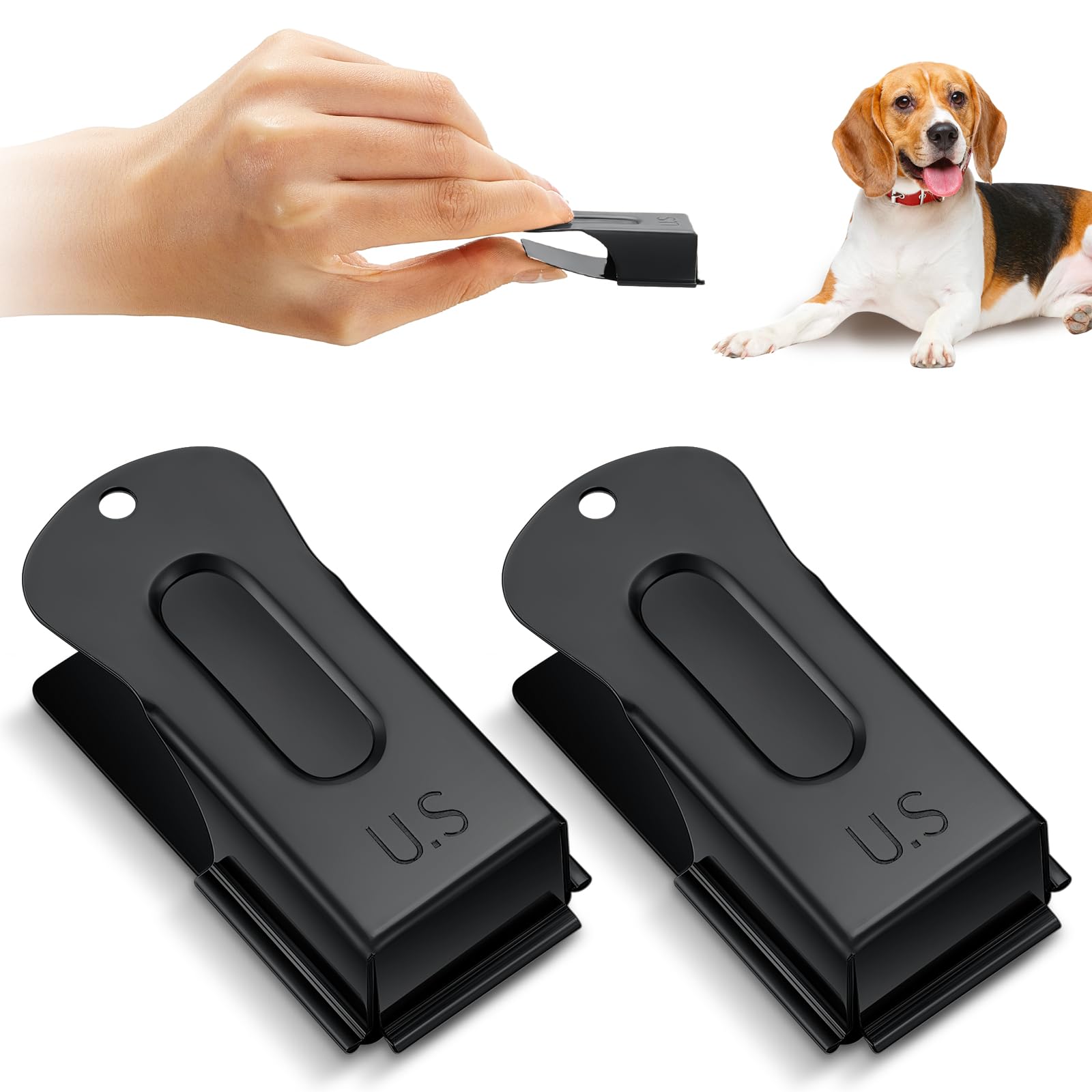 2 peças de latão para treinamento de animais de estimação, com sinalização de críquete, clicker de metal para cachorros, gatos, treinadores, donos de animais de estimação (preto)