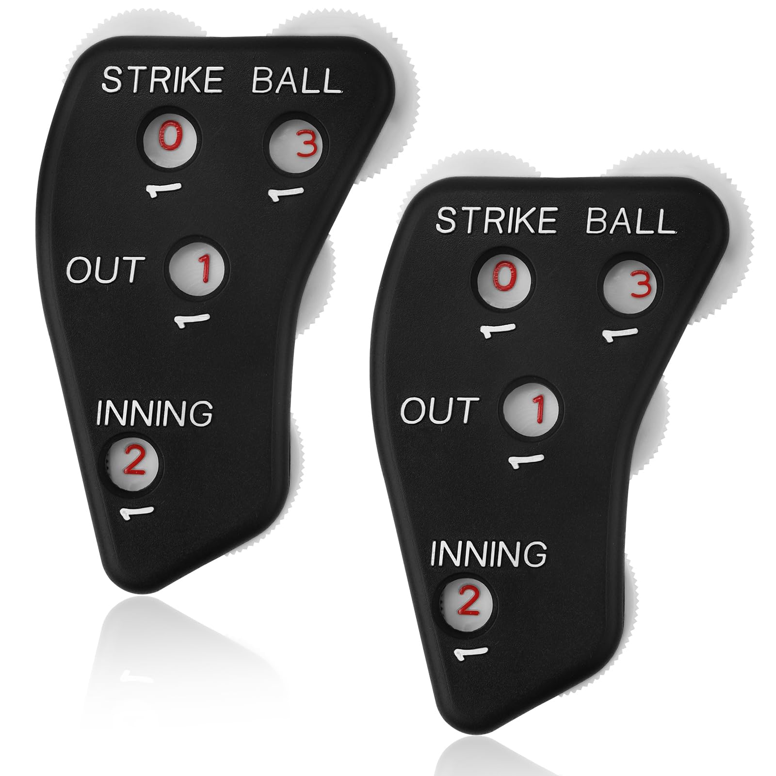 2 peças Clicker de árbitro de beisebol, indicador de beisebol de 4 rodas, não é fácil de deslizar, contador de beisebol clicker para treinador de softball, gravações e bolas de entrada (preto)