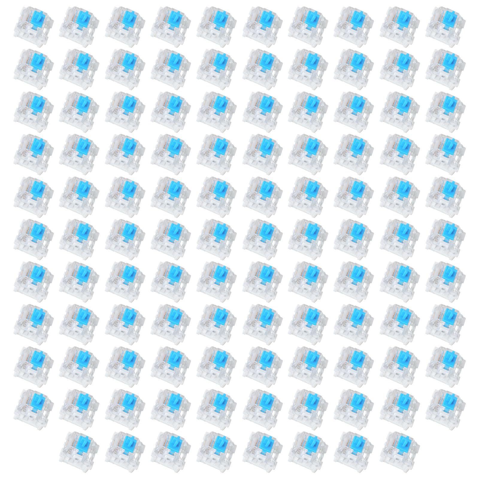108 interruptores de teclado mecânicos de 3 pinos pré-lubrificados | Azul, clickers para impressões 3D, à prova de poeira e à prova d'água, acessórios de teclado para teclado mecânico de jogos