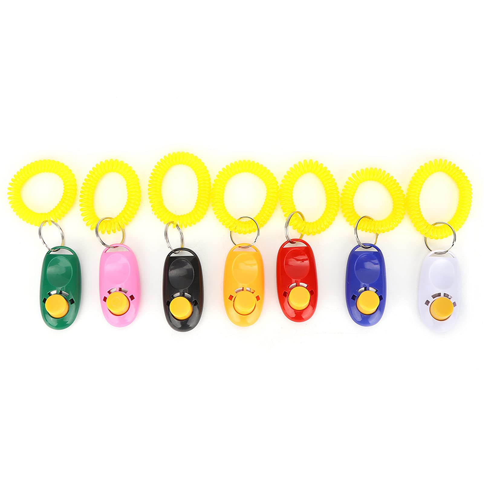 Dioche Conjunto de Clicker de Treinamento para Animais de Estimação Ajustável - 7 Unidades para Cães e Gatos - Material de PVC Com Elástico - Auxílio de Treinamento Eficaz para Reforço Positivo