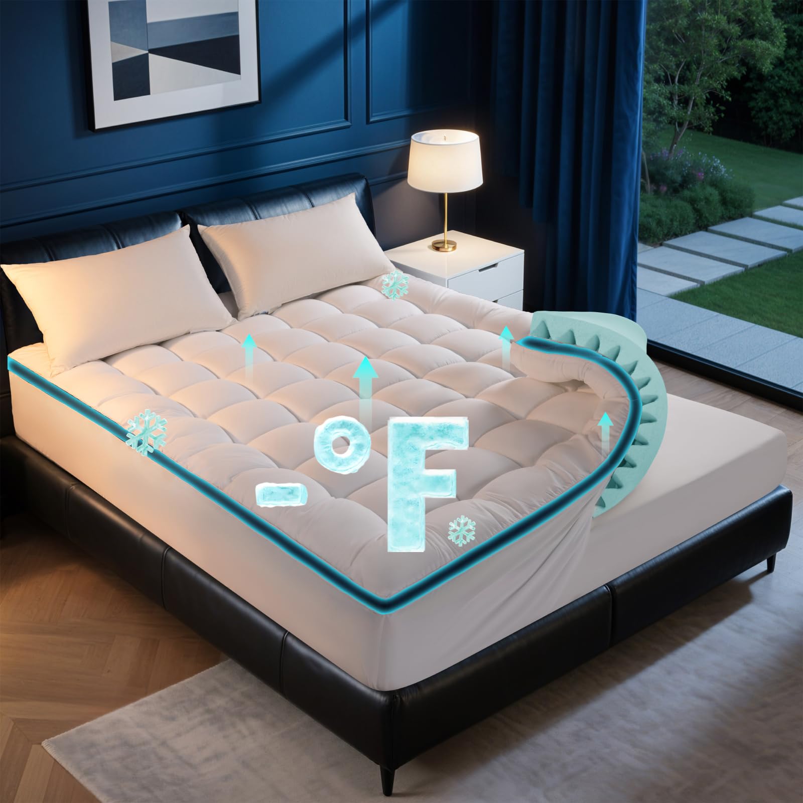 Colchão de espuma viscoelástica de camada dupla de 10 cm, tamanho solteiro – 5 cm, almofada macia de 1000 g/m² e gel de resfriamento de caixa de ovo de 5 zonas de 5 polegadas, espuma viscoelástica