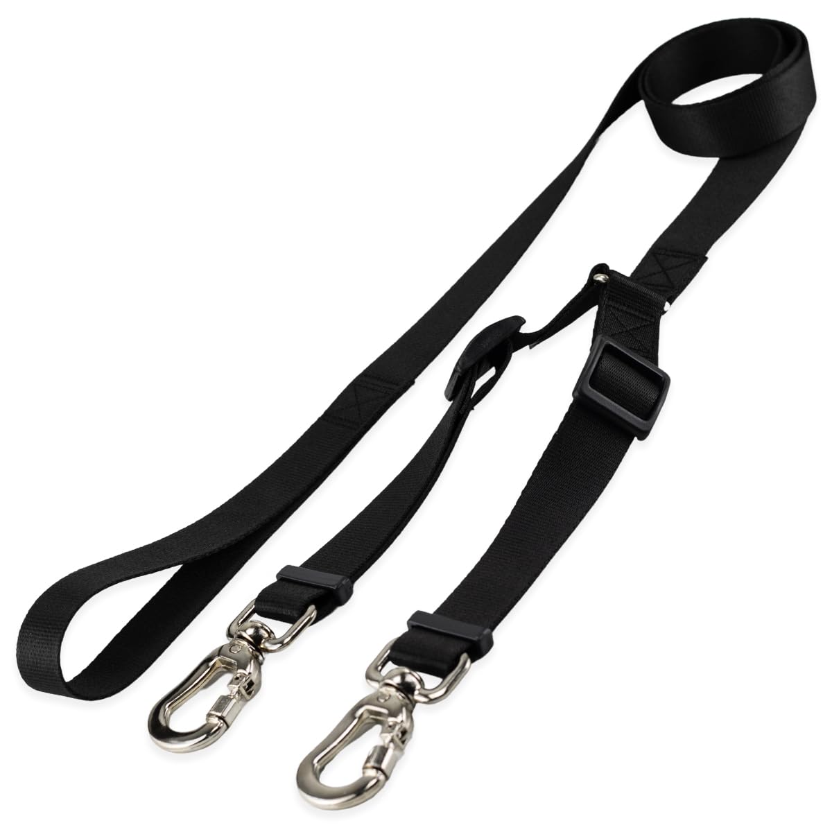 Basic Pet Coleira Guia Dupla Para Cães Cachorro Adestramento Passeio Porte Grande Médio Pequeno (Preto, G)