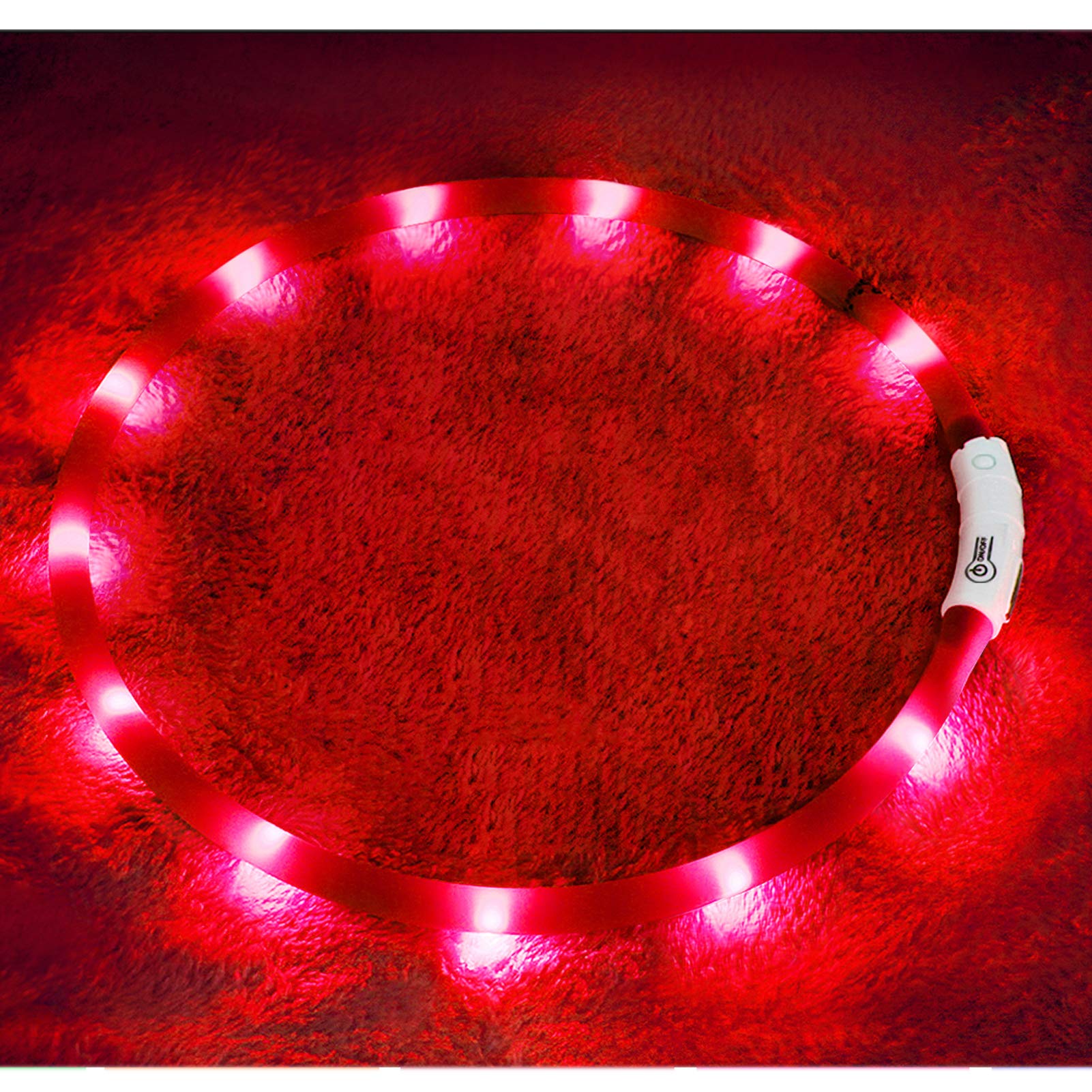 Fashion&cool Coleira de cachorro de LED, recarregável por USB, coleira brilhante para cães, coleira que acende melhor segurança e visibilidade do animal de estimação à noite, 3 modos intermitentes, coleira iluminada resistente à água, serve para cães pequenos, médios e grandes