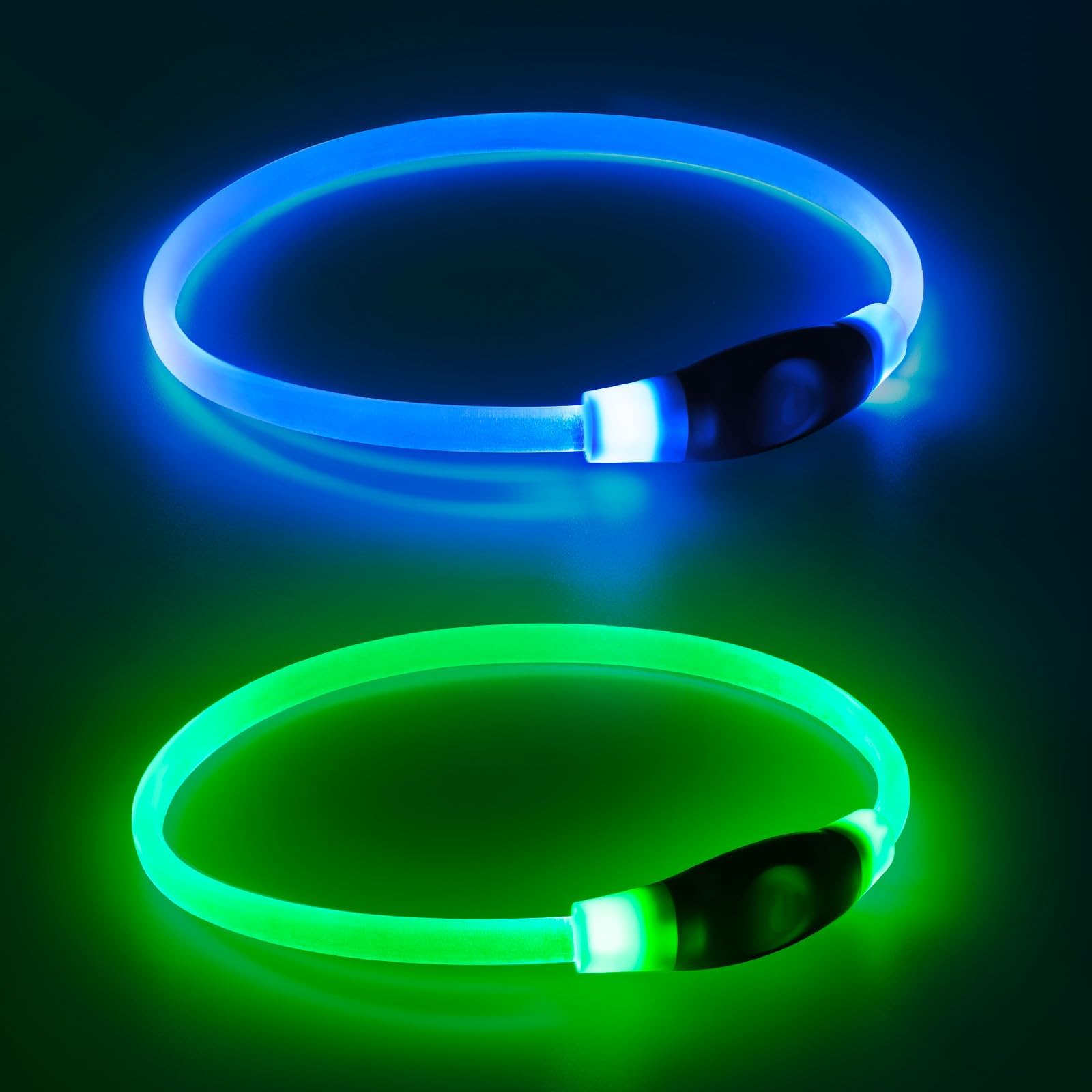Kpuplol Coleira LED para cães (verde + azul)