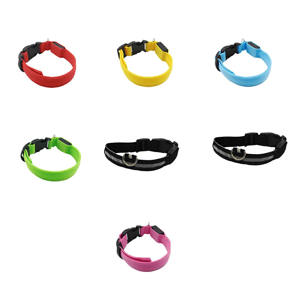 gosduiwip Coleira de LED para animais de estimação, ajustável, recarregável, luminosa, antiperda, luzes de segurança, caminhada, carregamento para dia e noite, bateria branca, PP