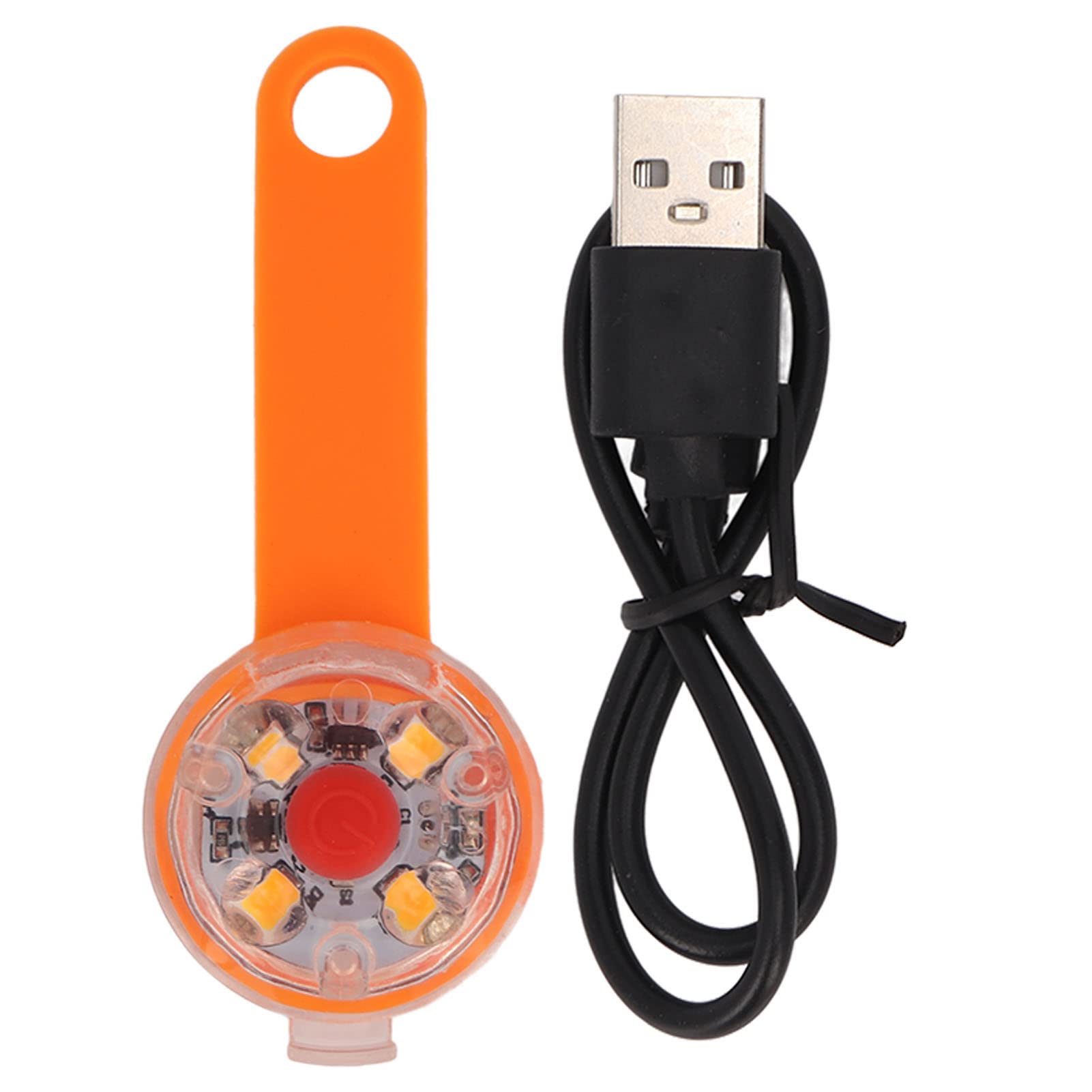 POCREATION LED Dog Light Pendant, USB Recarregável IPX7 Coleira para Cães Com 3 Modos de Luz para Segurança de Animais Bolsa de Bicicleta (Laranja)