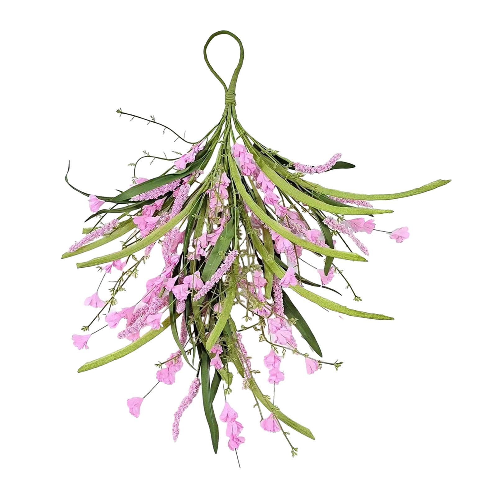 Fancyes Porta da frente grinalda de lágrima artificial grinalda pingente, flor floral decoração de suspensão de parede, primavera verão para casamento ao ar