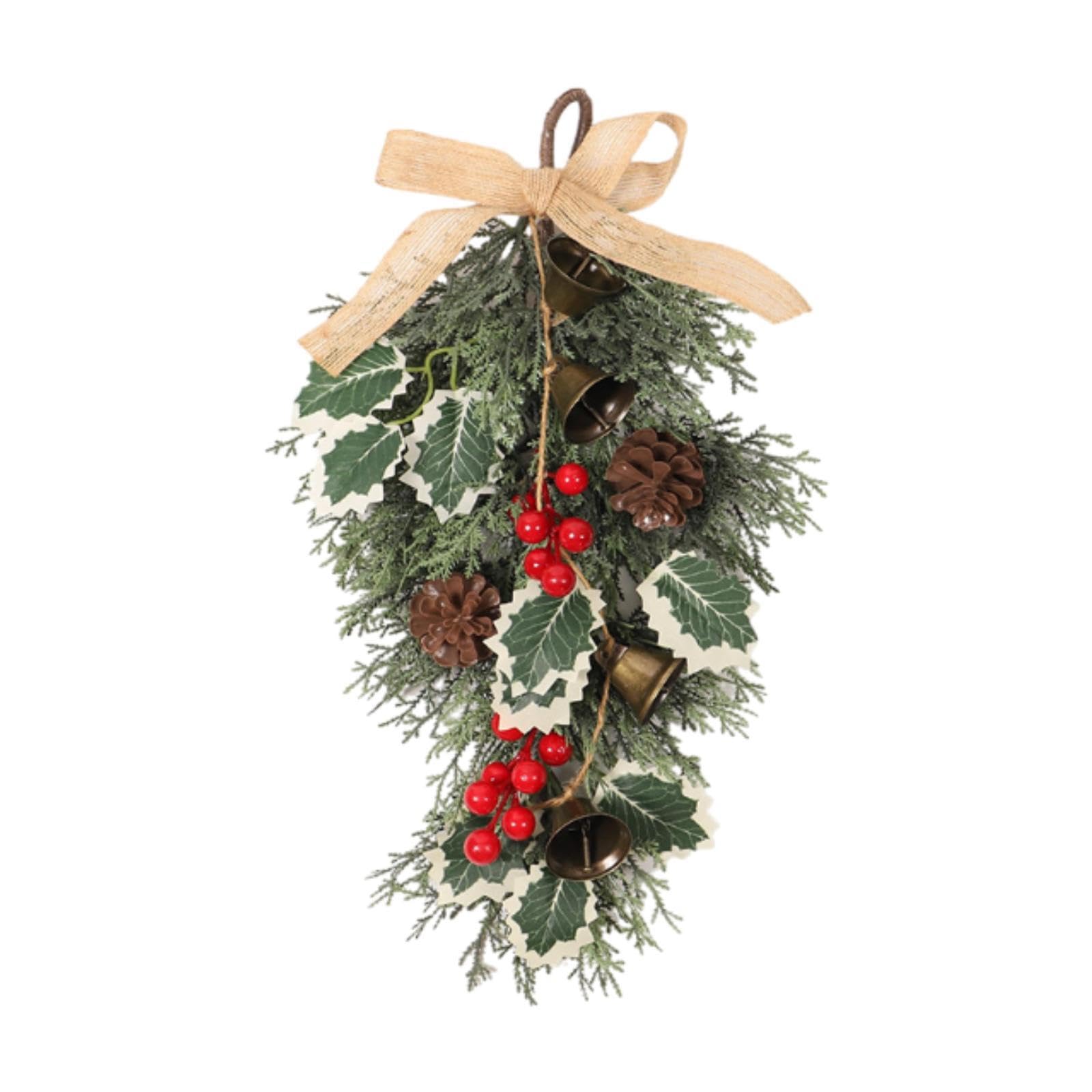 Ioensy Guirlanda de Lágrima de Natal, Guirlanda de Porta da Frente Guirlanda de Lágrima Artificial Guirlanda de Lágrima para Lareira de Festival Interno e