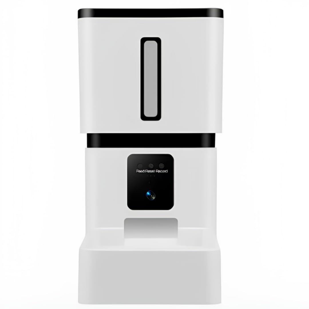 Alimentador Automático para Pets com WiFi, 8L, Dispensador Inteligente com Câmera, Branco