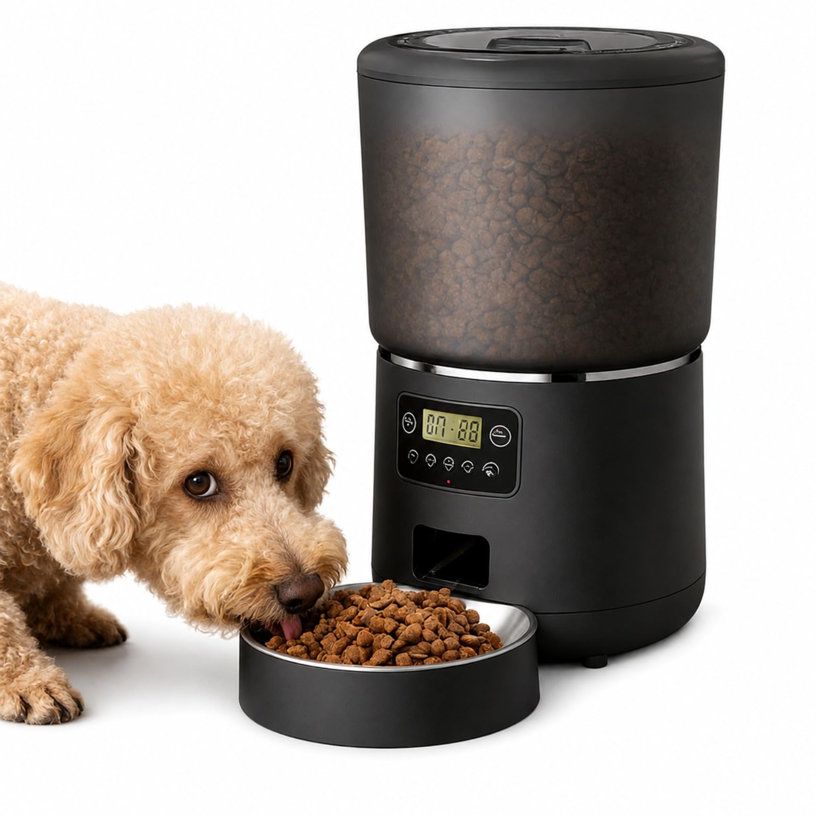 Comedouro Automatico para Gatos 4L Wi-Fi com App e Tigela Inox (Versão com Botões P10-1)