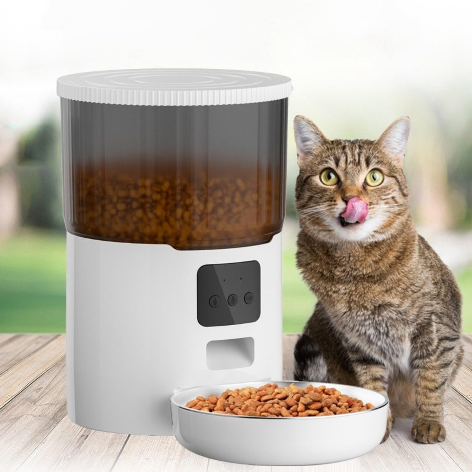 Comedouro Automatico para Gatos 4L Wi-Fi com App para Cães e Gatos | Alimentador automático pet e comedouro inteligente com porções programáveis, gravação de voz e controle por aplicativo