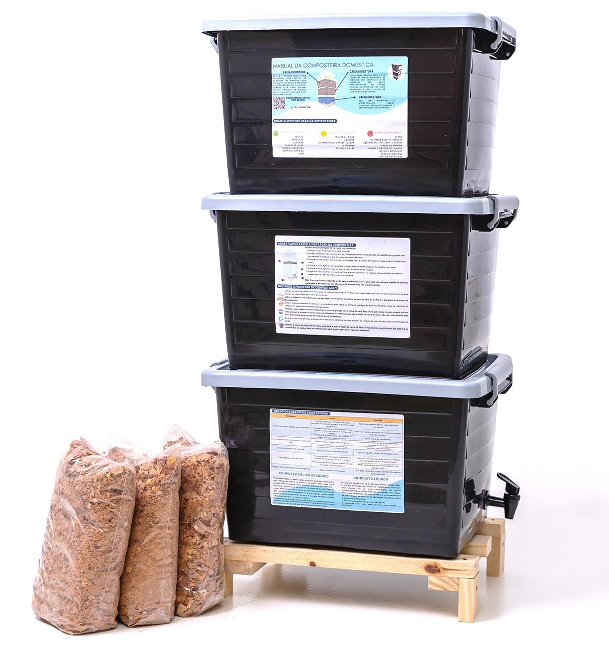 Composteira Doméstica Minhocário 90l - Produza seu próprio adubo orgânico