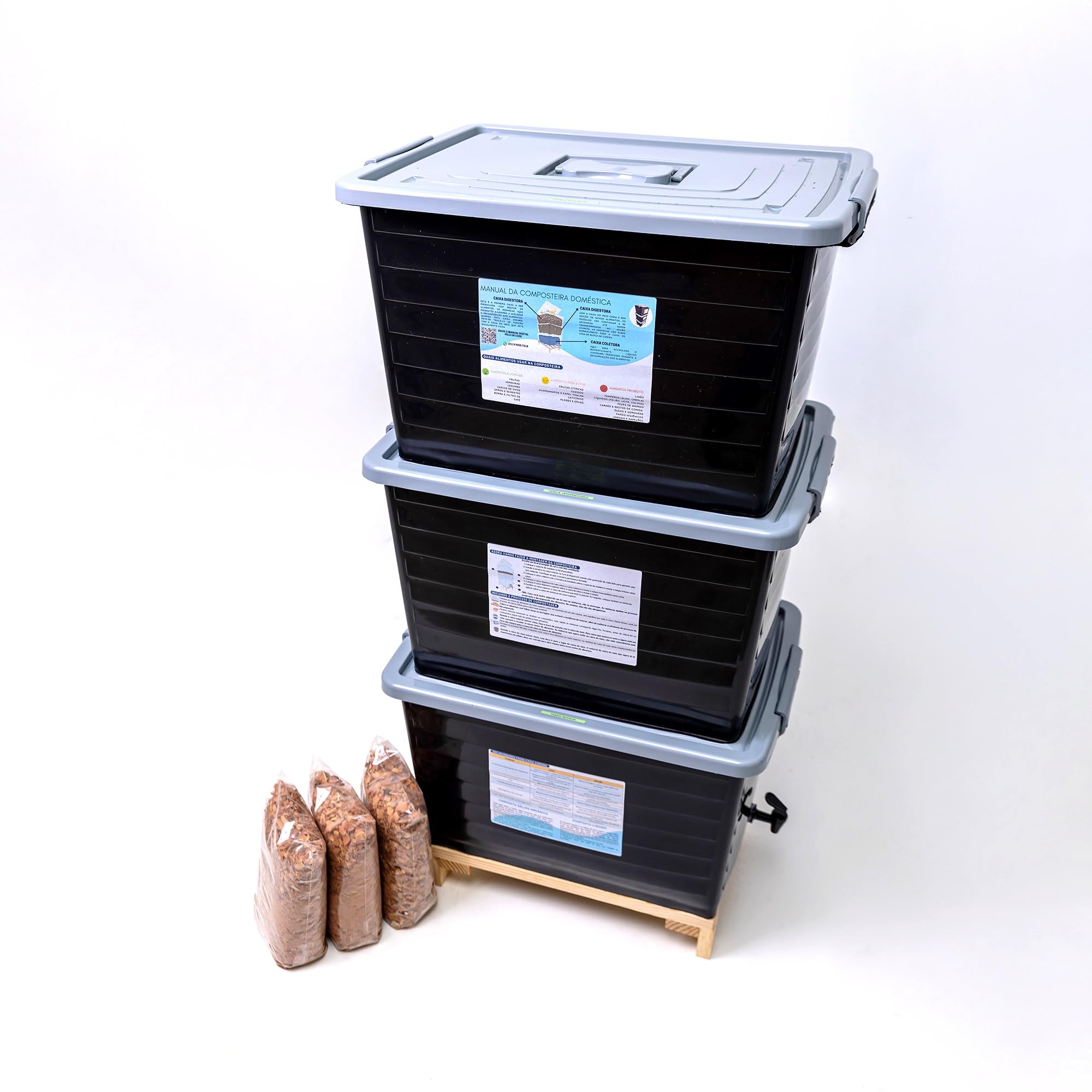 Composteira Doméstica Minhocário 150 L Nature - Produza seu próprio adubo orgânico